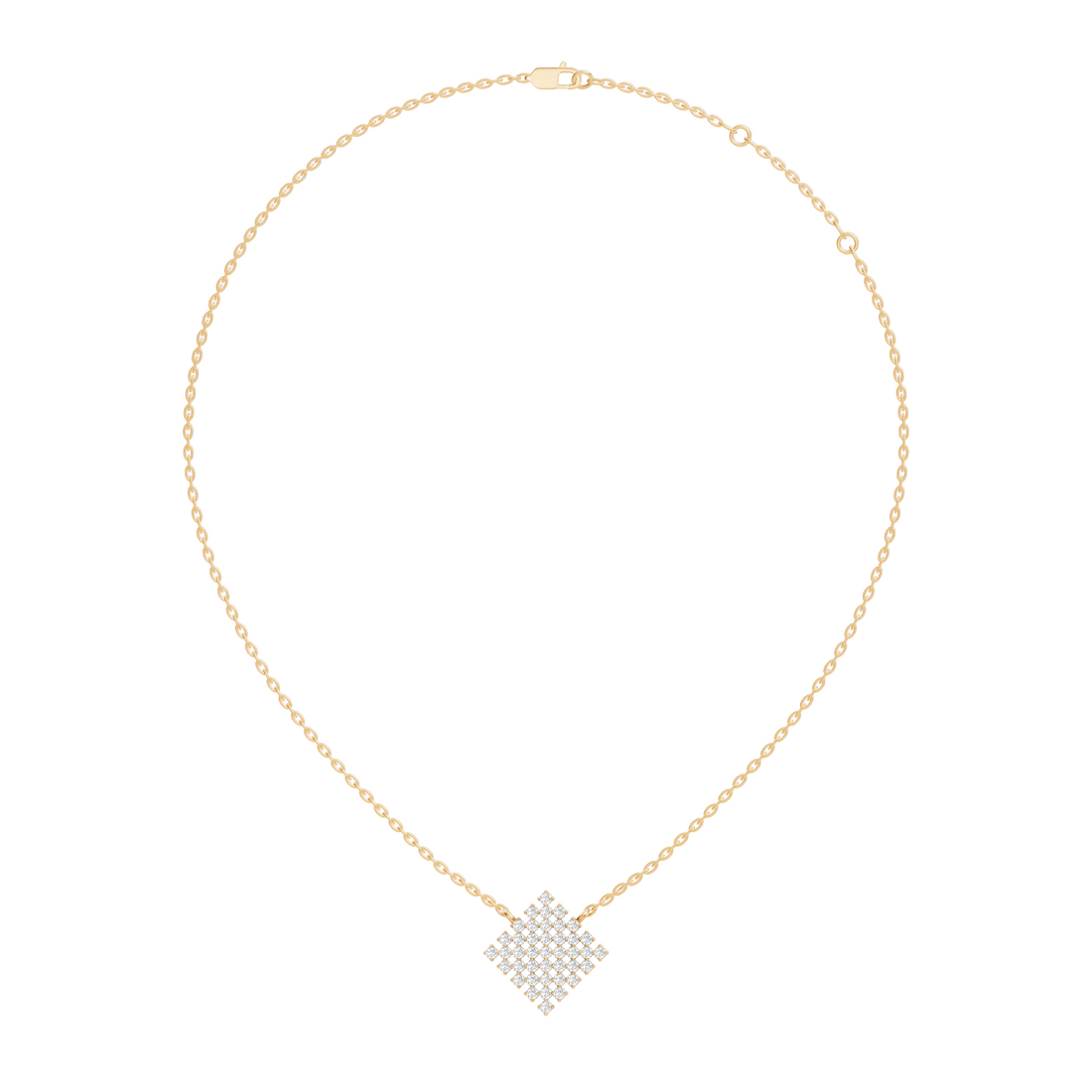 Diamond Geometric Rhombus Cluster Pendant