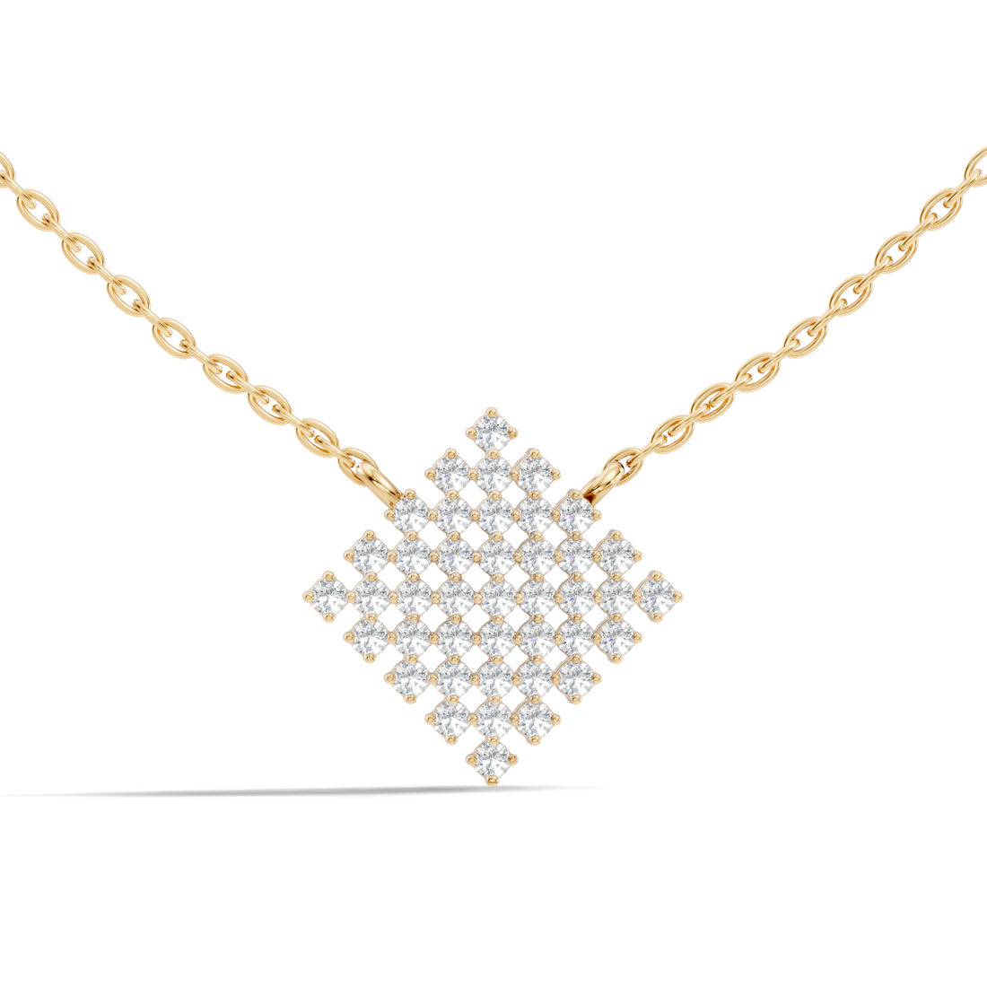 Diamond Geometric Rhombus Cluster Pendant