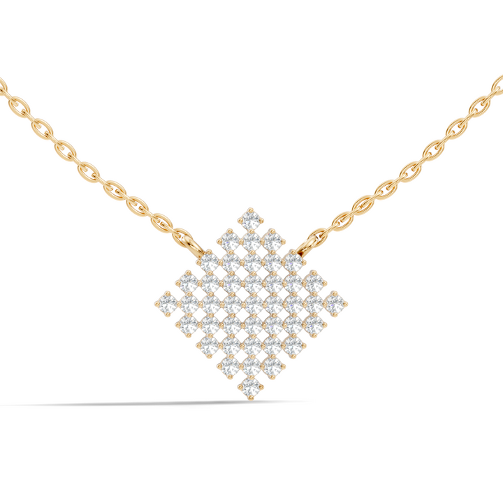 Diamond Geometric Rhombus Cluster Pendant