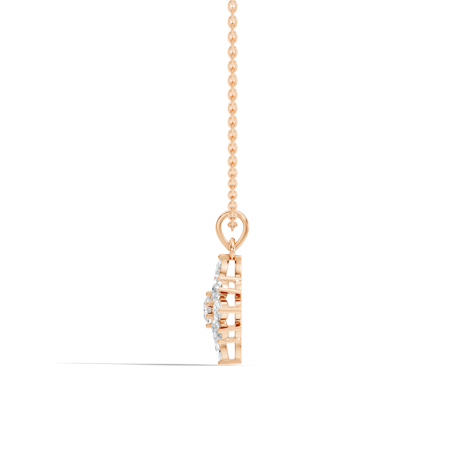 Starburst Marquise & Round Diamond Cluster Pendant