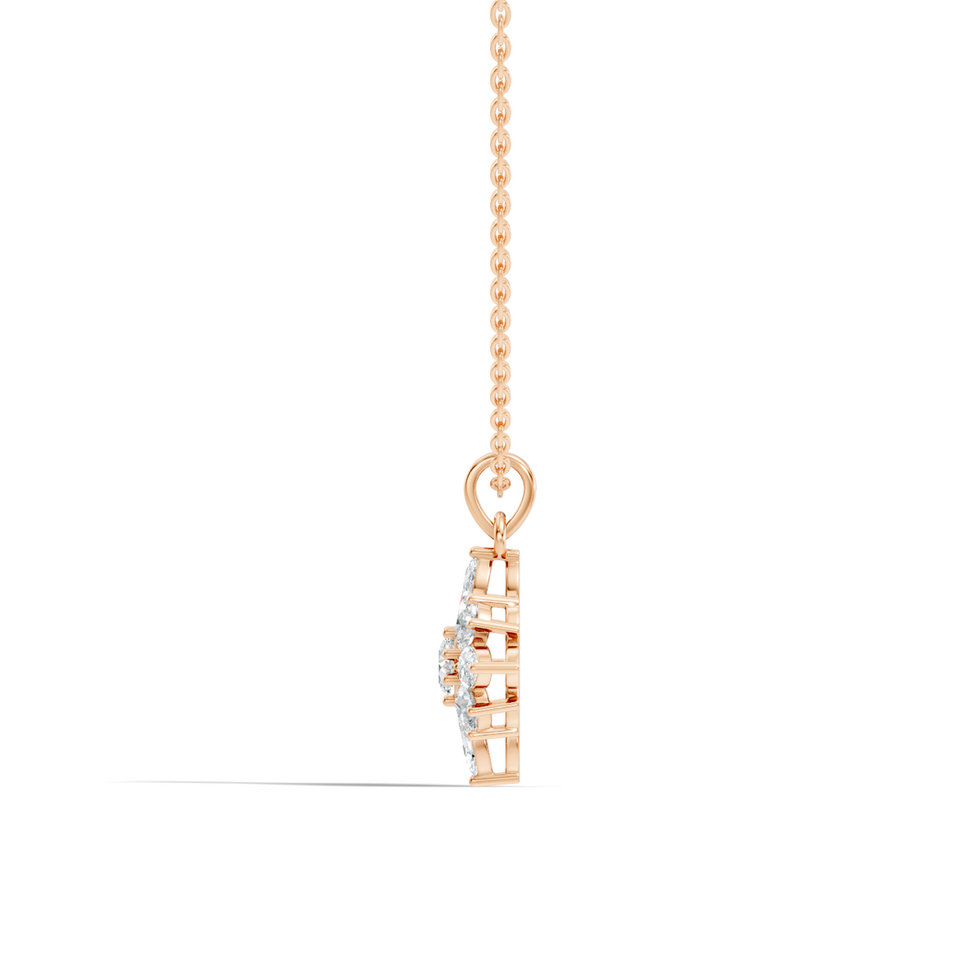 Starburst Marquise & Round Diamond Cluster Pendant
