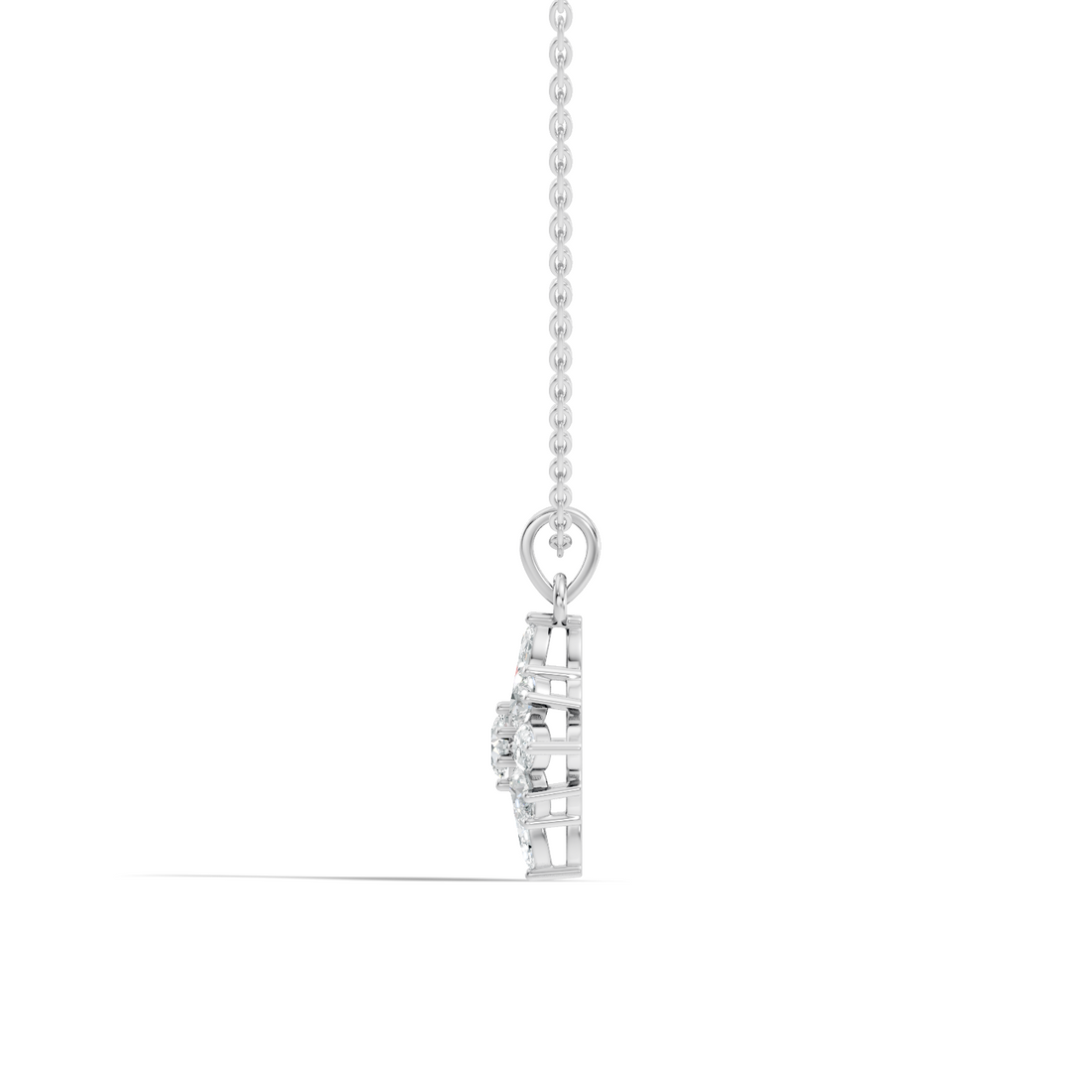 Starburst Marquise & Round Diamond Cluster Pendant