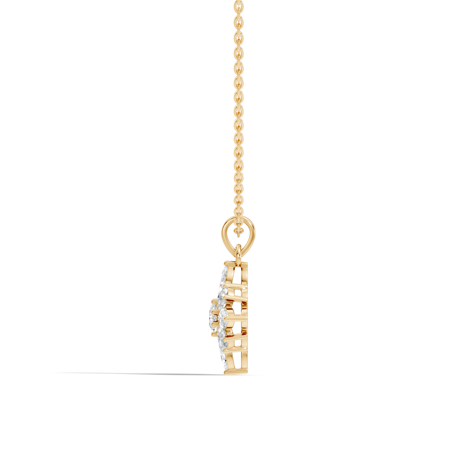 Starburst Marquise & Round Diamond Cluster Pendant