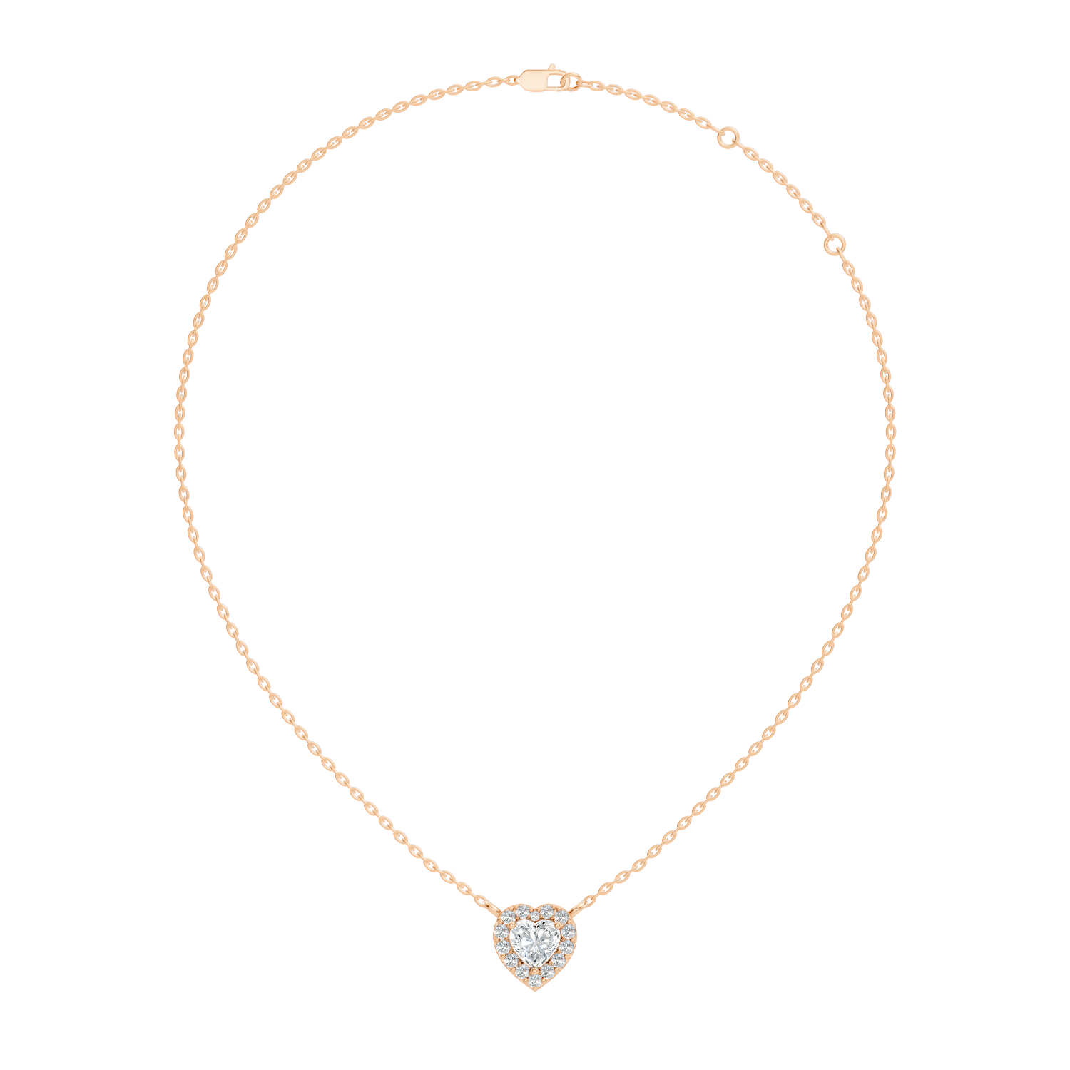 Heart-Cut Diamond Halo Pendant
