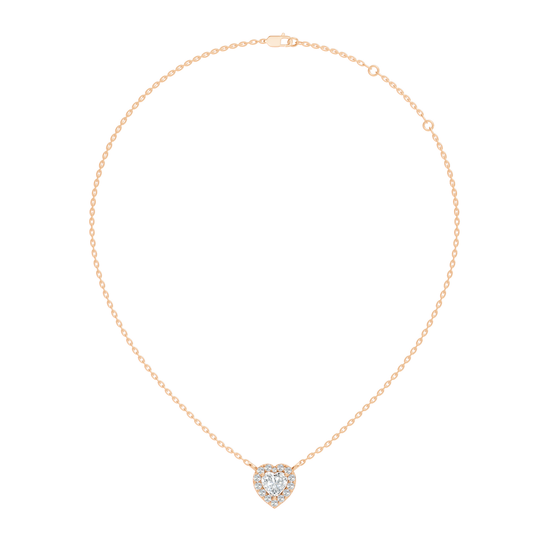 Heart-Cut Diamond Halo Pendant