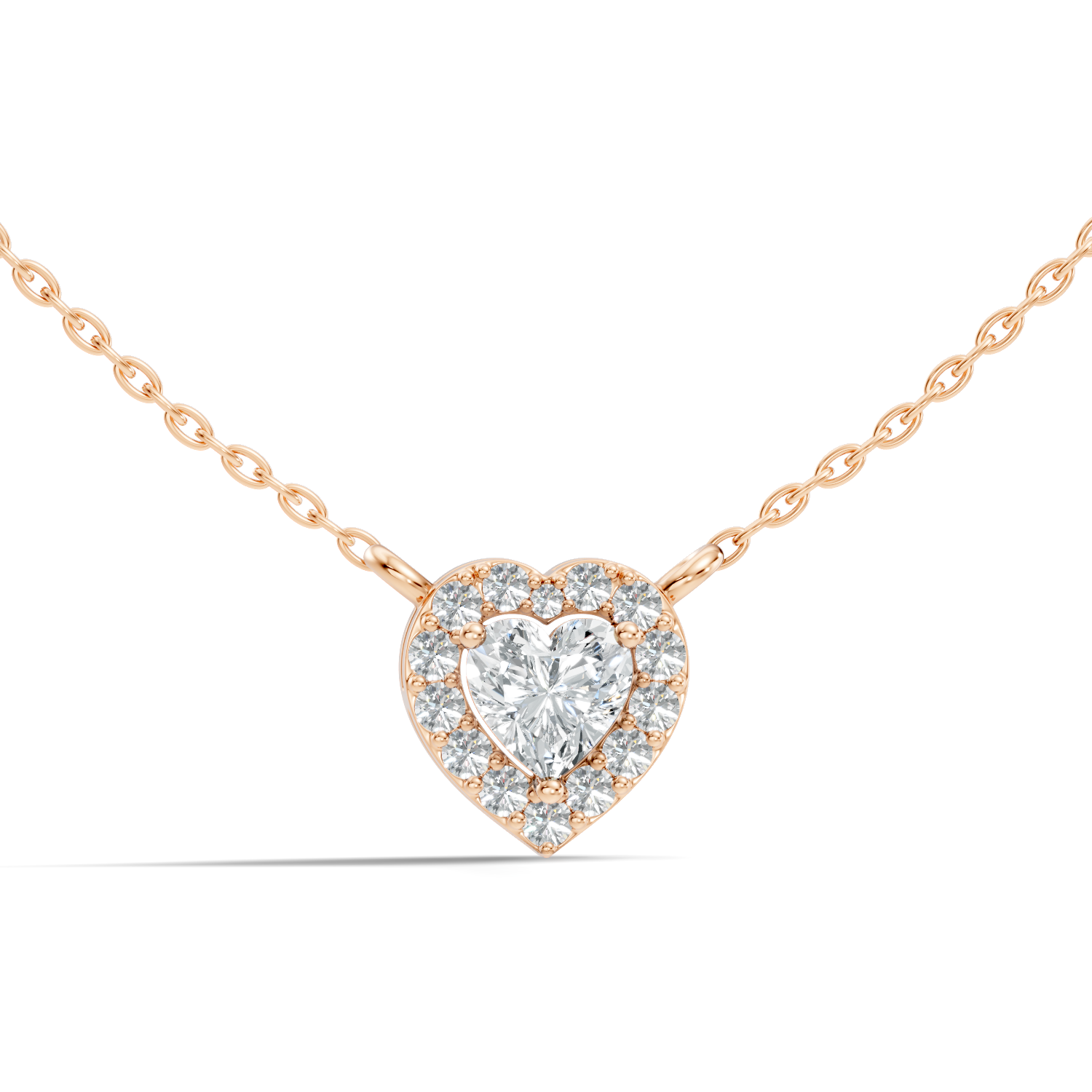 Heart-Cut Diamond Halo Pendant