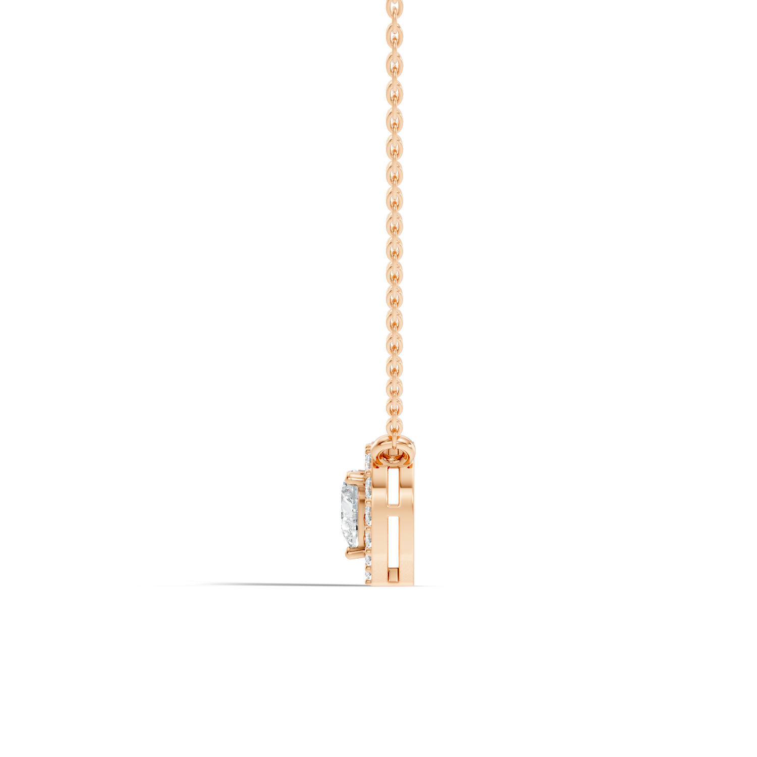 Heart-Cut Diamond Halo Pendant