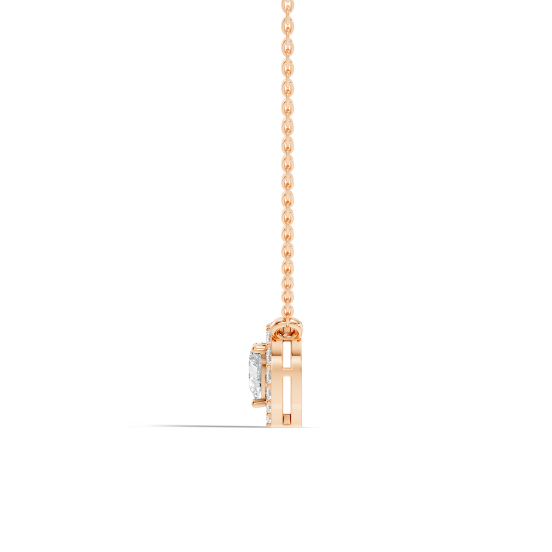 Heart-Cut Diamond Halo Pendant