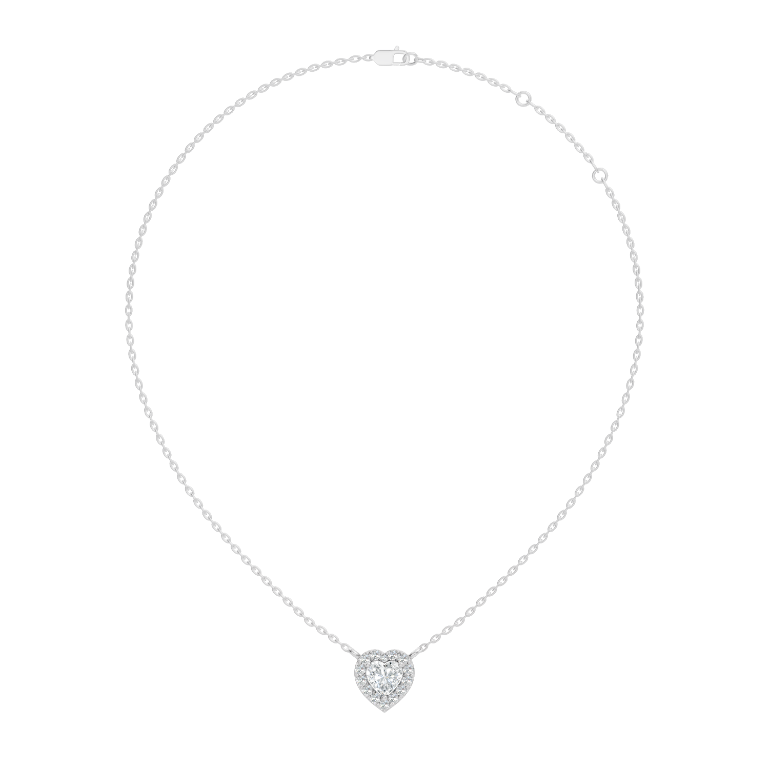 Heart-Cut Diamond Halo Pendant