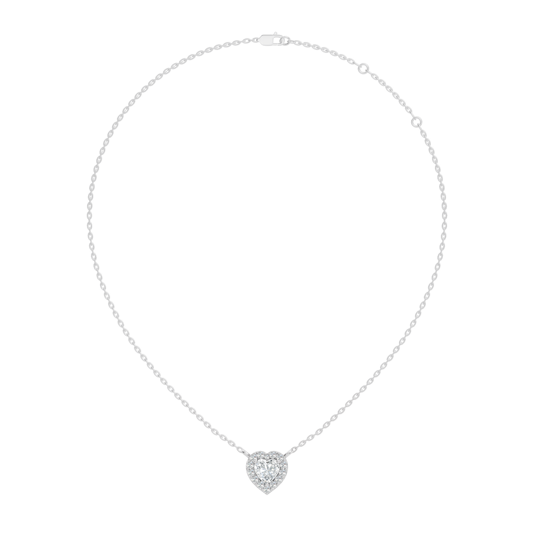 Heart-Cut Diamond Halo Pendant