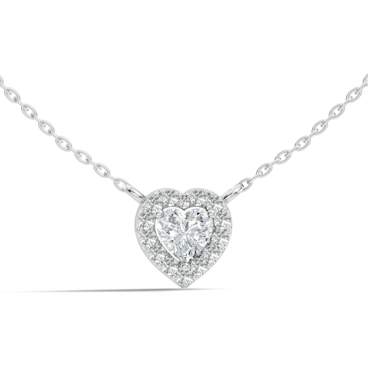 Heart-Cut Diamond Halo Pendant
