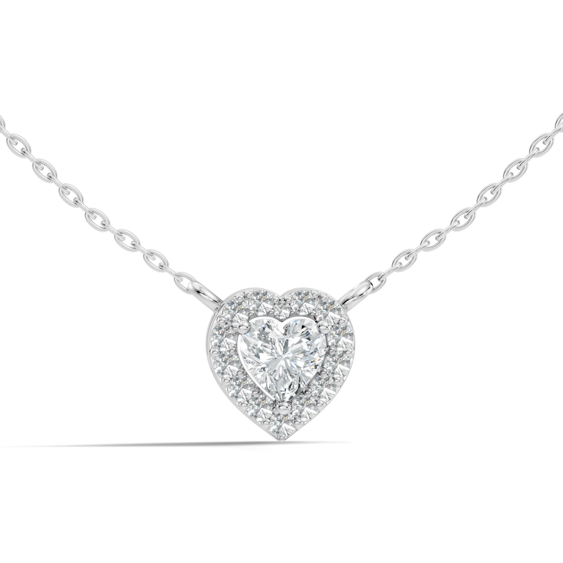 Heart-Cut Diamond Halo Pendant
