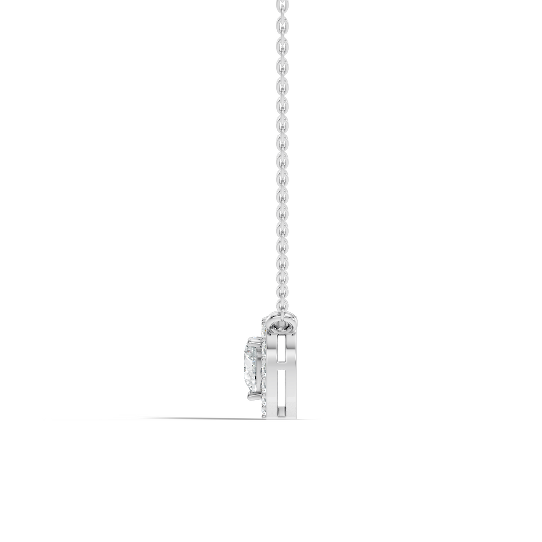 Heart-Cut Diamond Halo Pendant