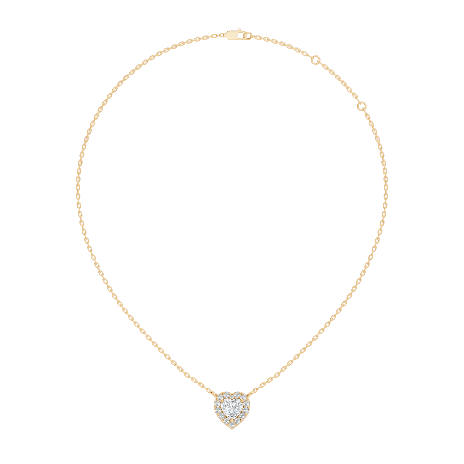 Heart-Cut Diamond Halo Pendant