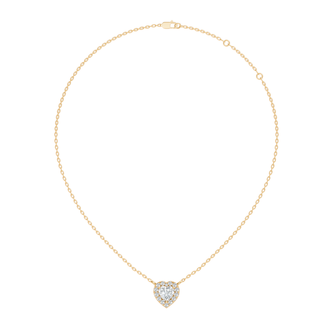 Heart-Cut Diamond Halo Pendant