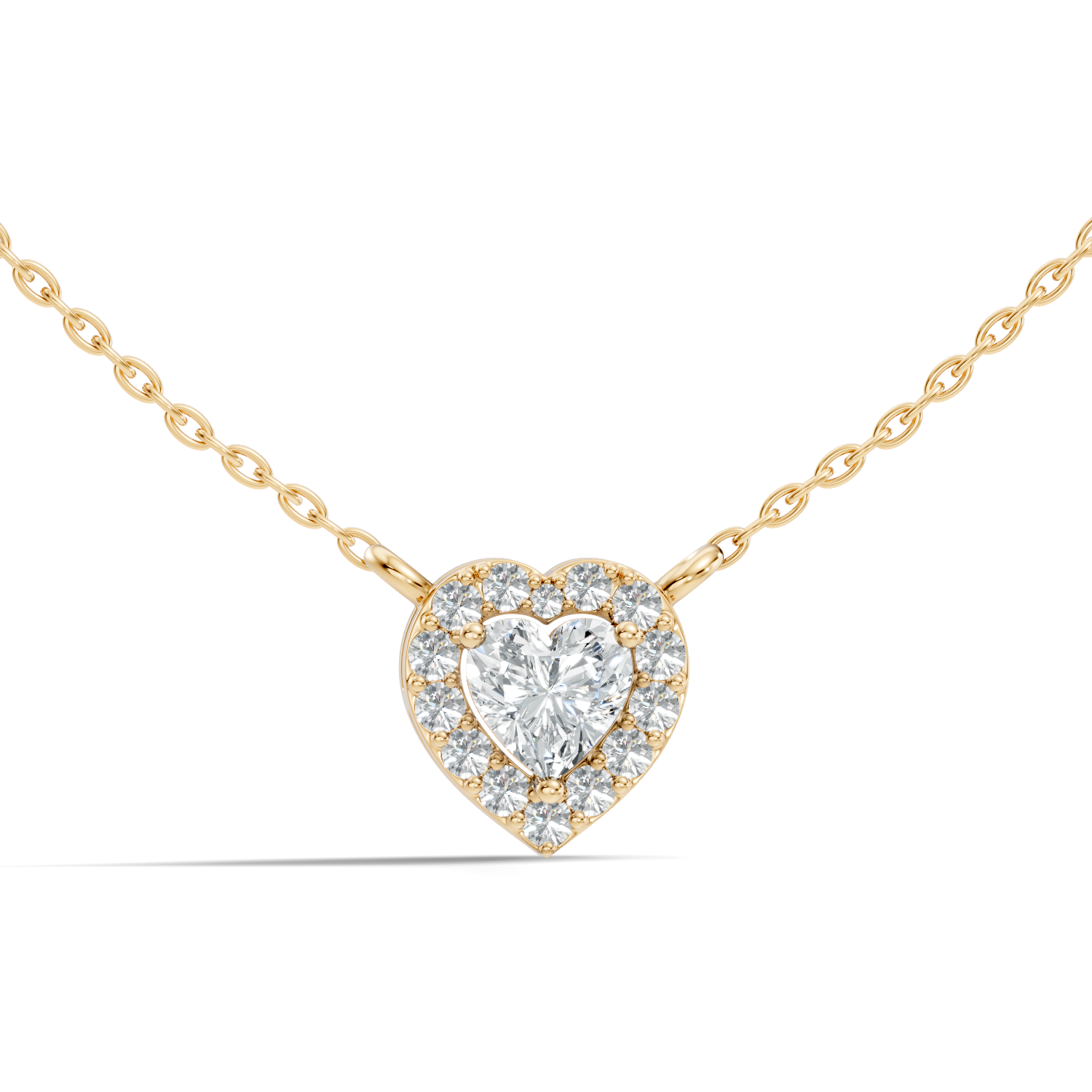 Heart-Cut Diamond Halo Pendant