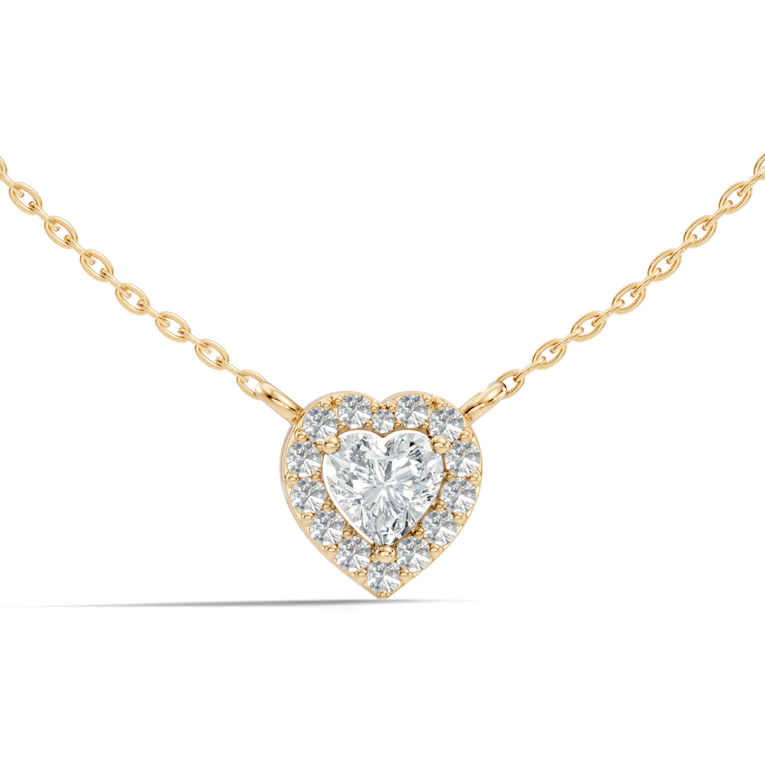 Heart-Cut Diamond Halo Pendant
