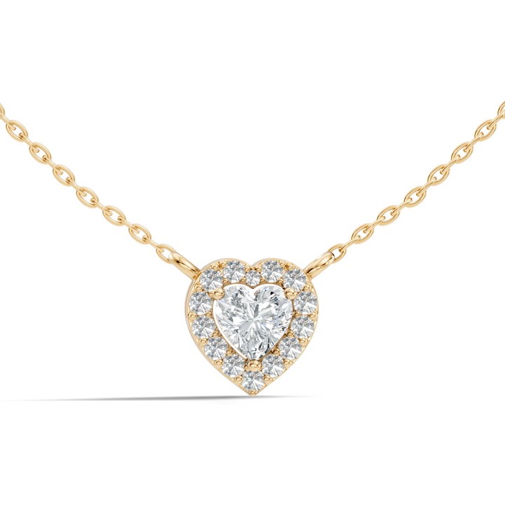 Heart-Cut Diamond Halo Pendant