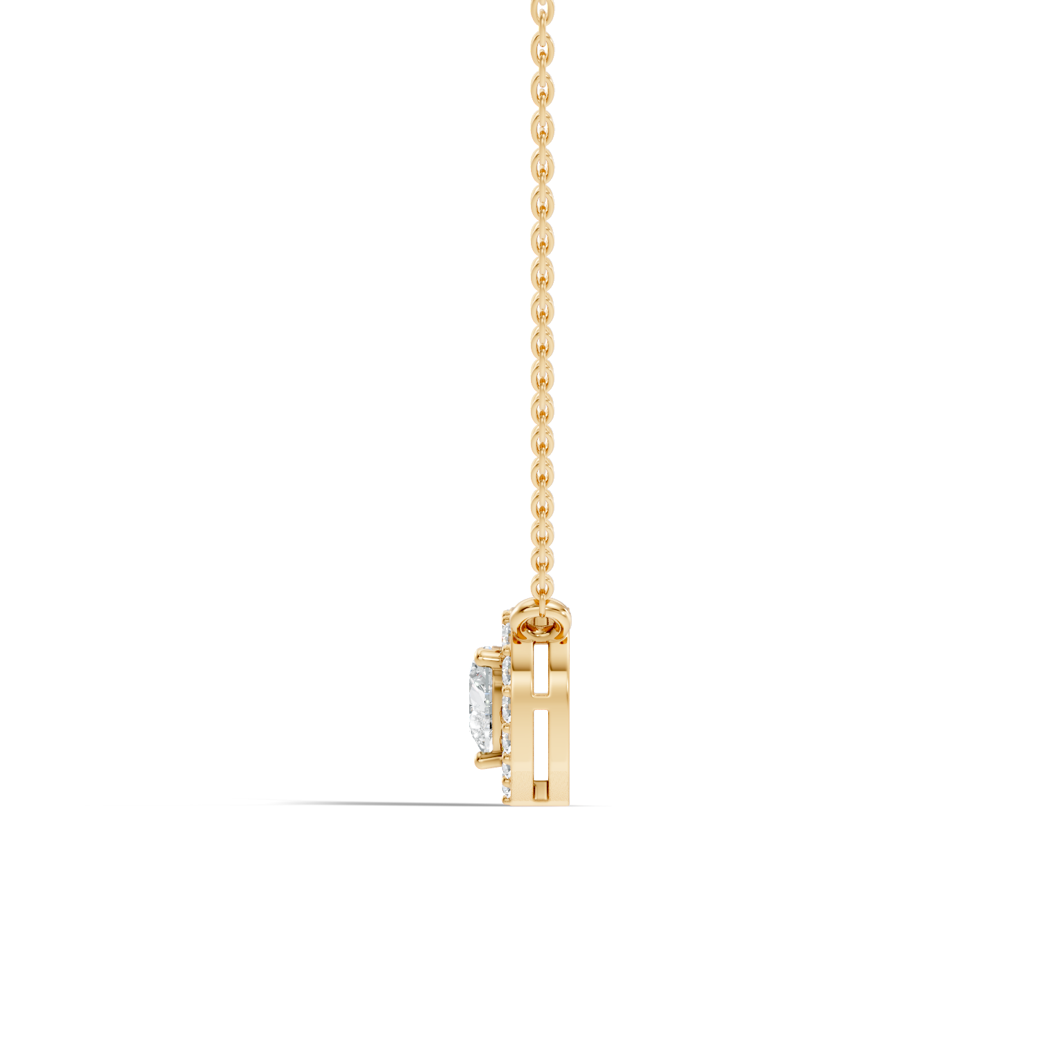 Heart-Cut Diamond Halo Pendant