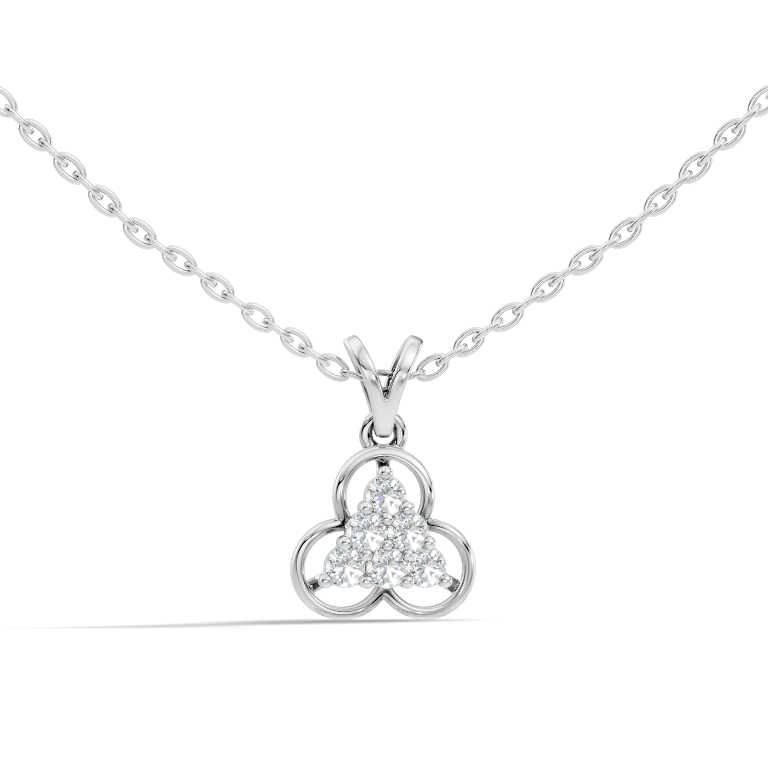 Triquetra Clover Diamond Cluster Pendant