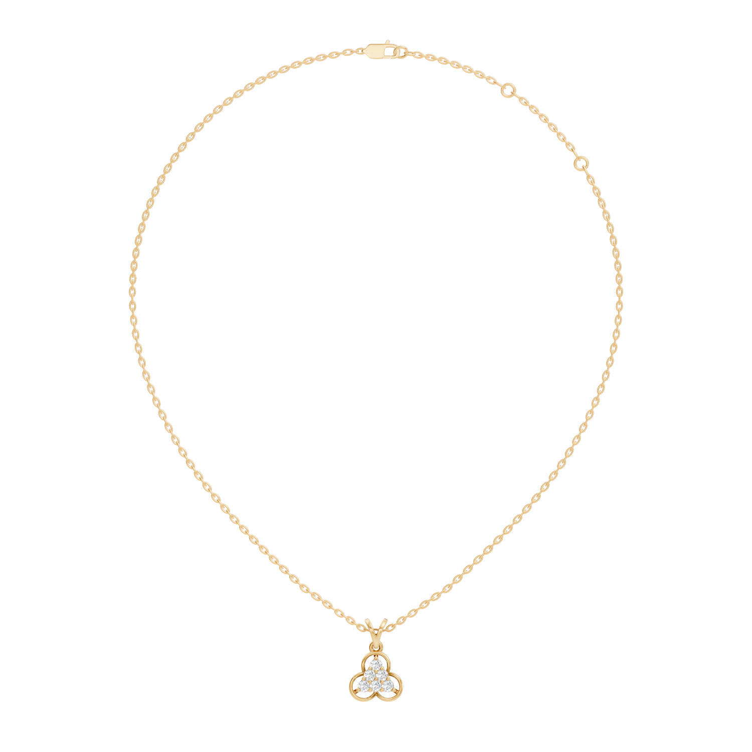 Triquetra Clover Diamond Cluster Pendant