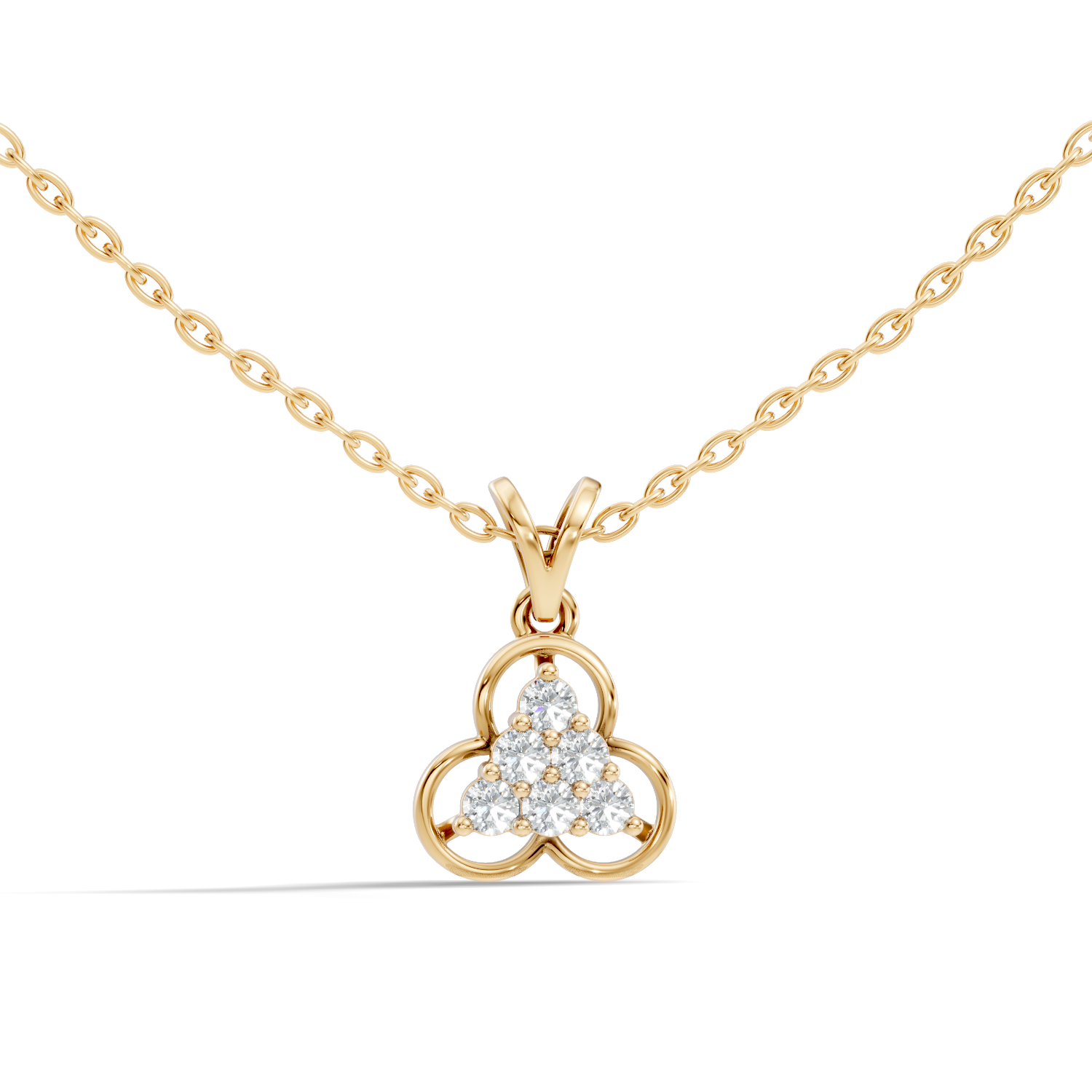 Triquetra Clover Diamond Cluster Pendant