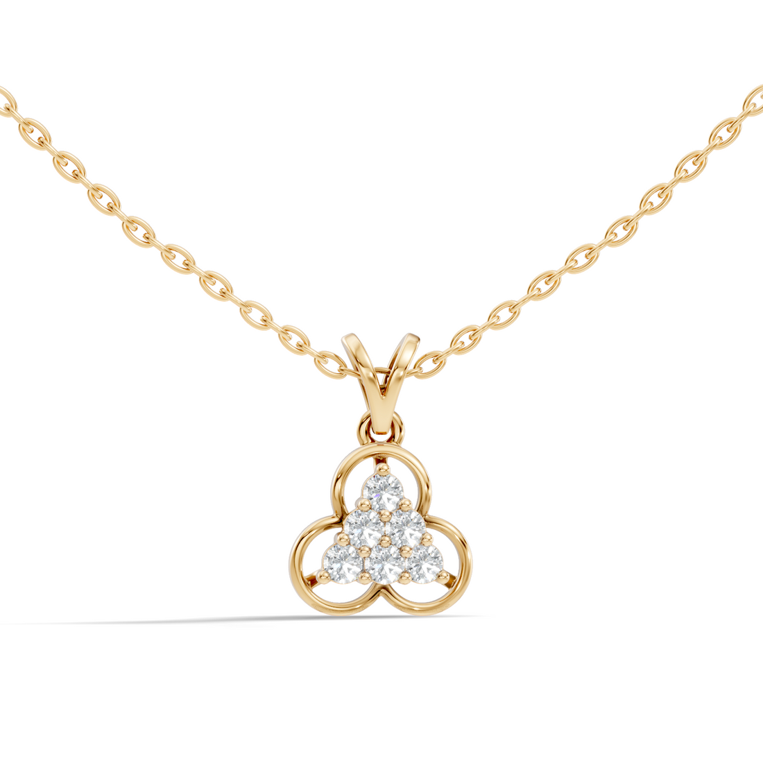 Triquetra Clover Diamond Cluster Pendant