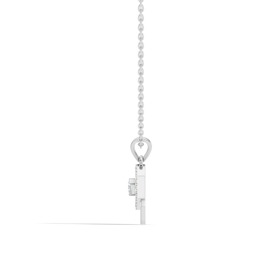 Dual Hexagon Princess-Cut Diamond Halo Pendant