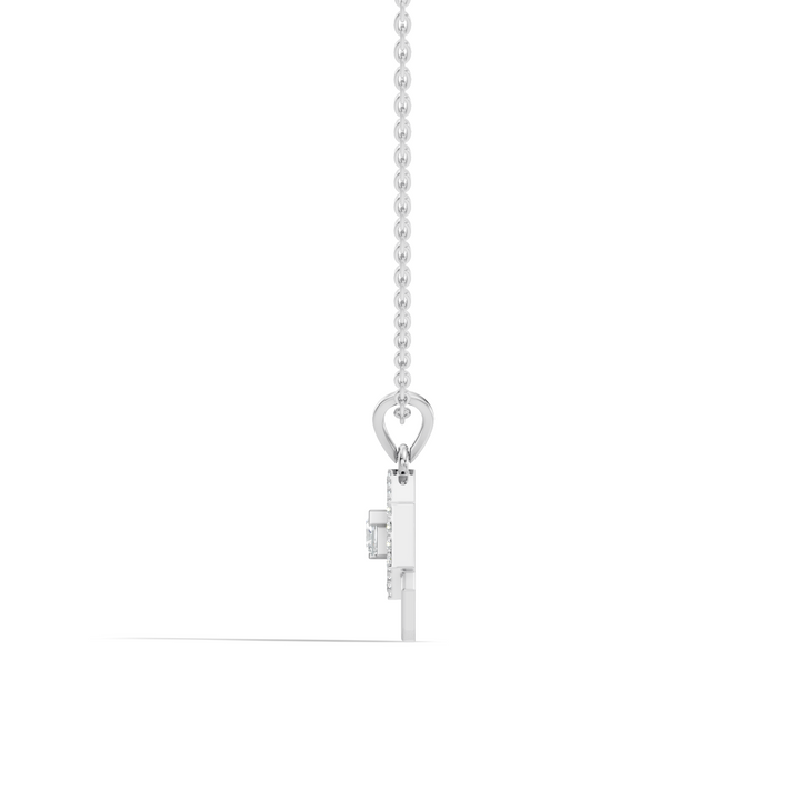Dual Hexagon Princess-Cut Diamond Halo Pendant