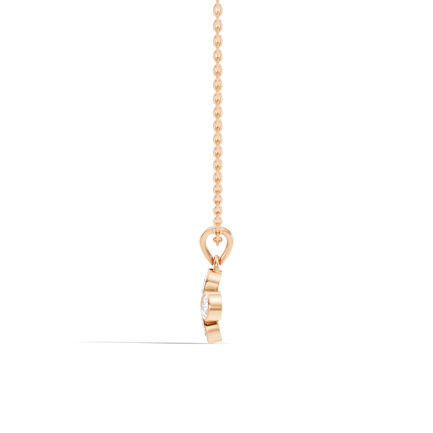 Four-Leaf Clover Pear-Cut Diamond Bezel-Set Pendant