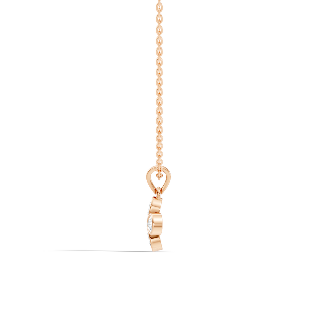Four-Leaf Clover Pear-Cut Diamond Bezel-Set Pendant