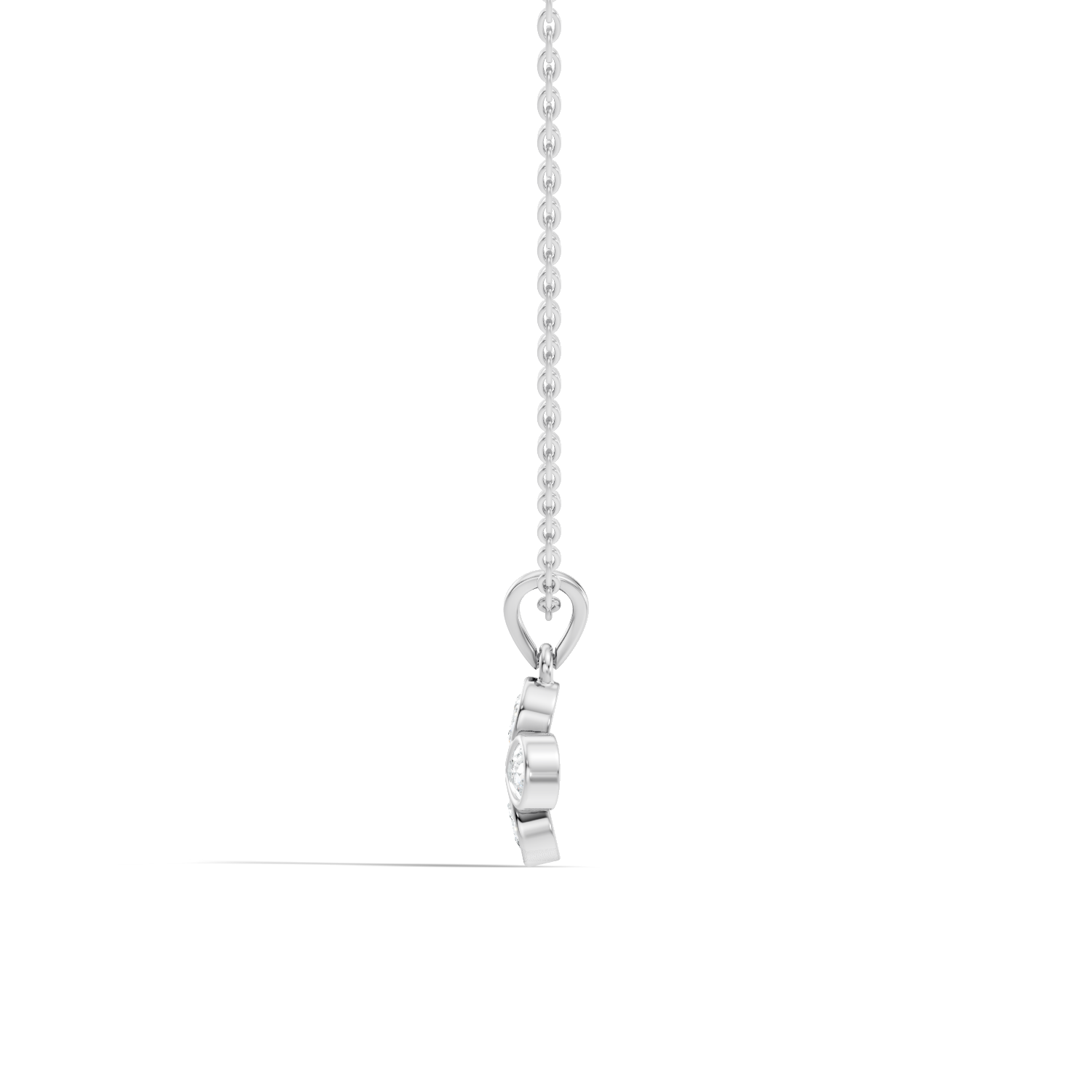 Four-Leaf Clover Pear-Cut Diamond Bezel-Set Pendant