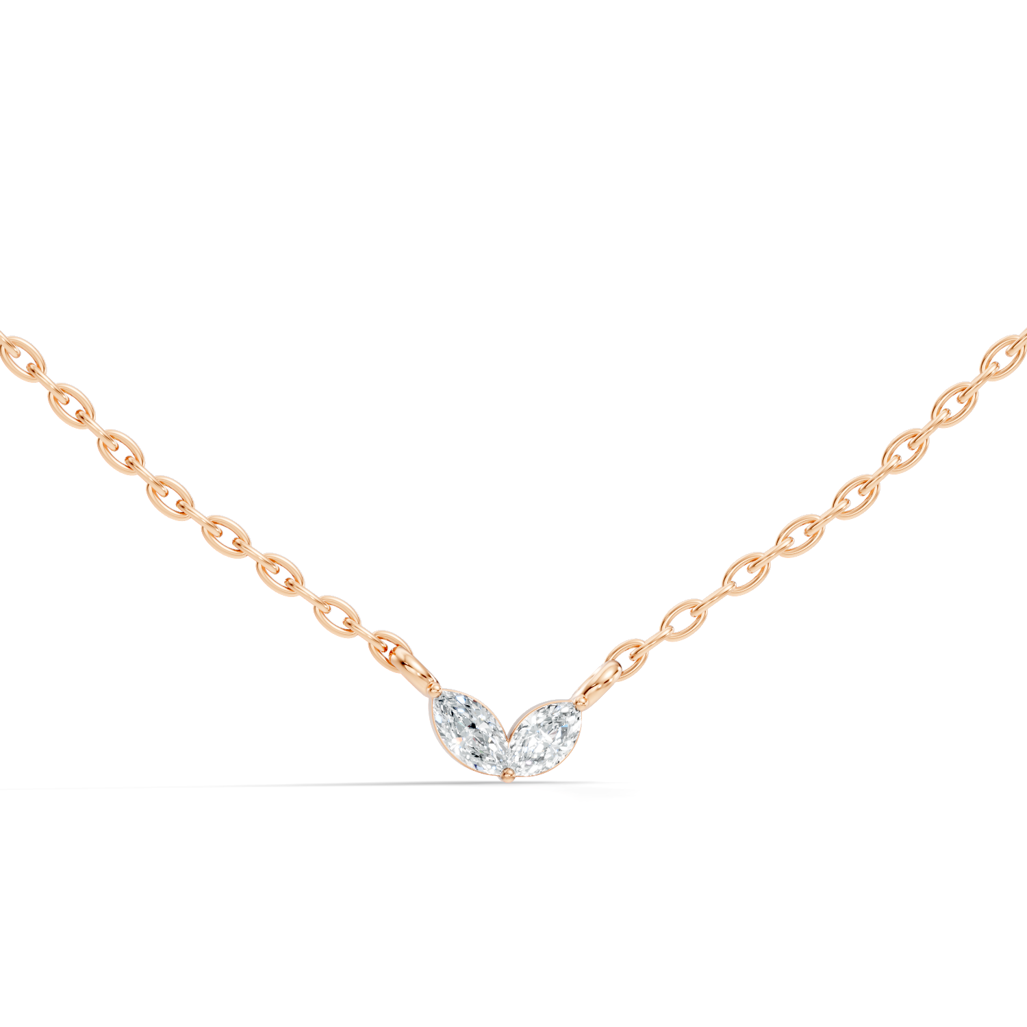 Dual Marquise Cut Diamond Wing Pendant
