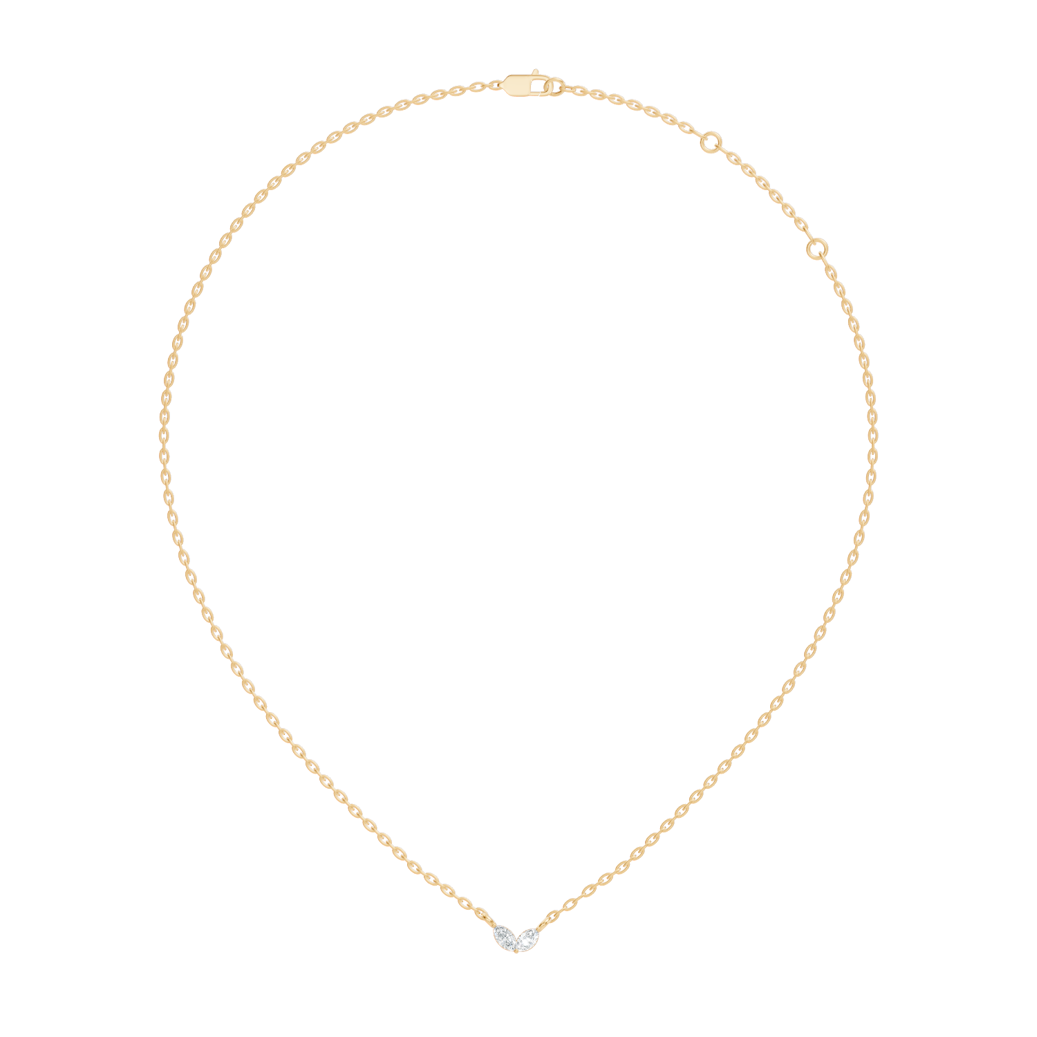 Dual Marquise Cut Diamond Wing Pendant
