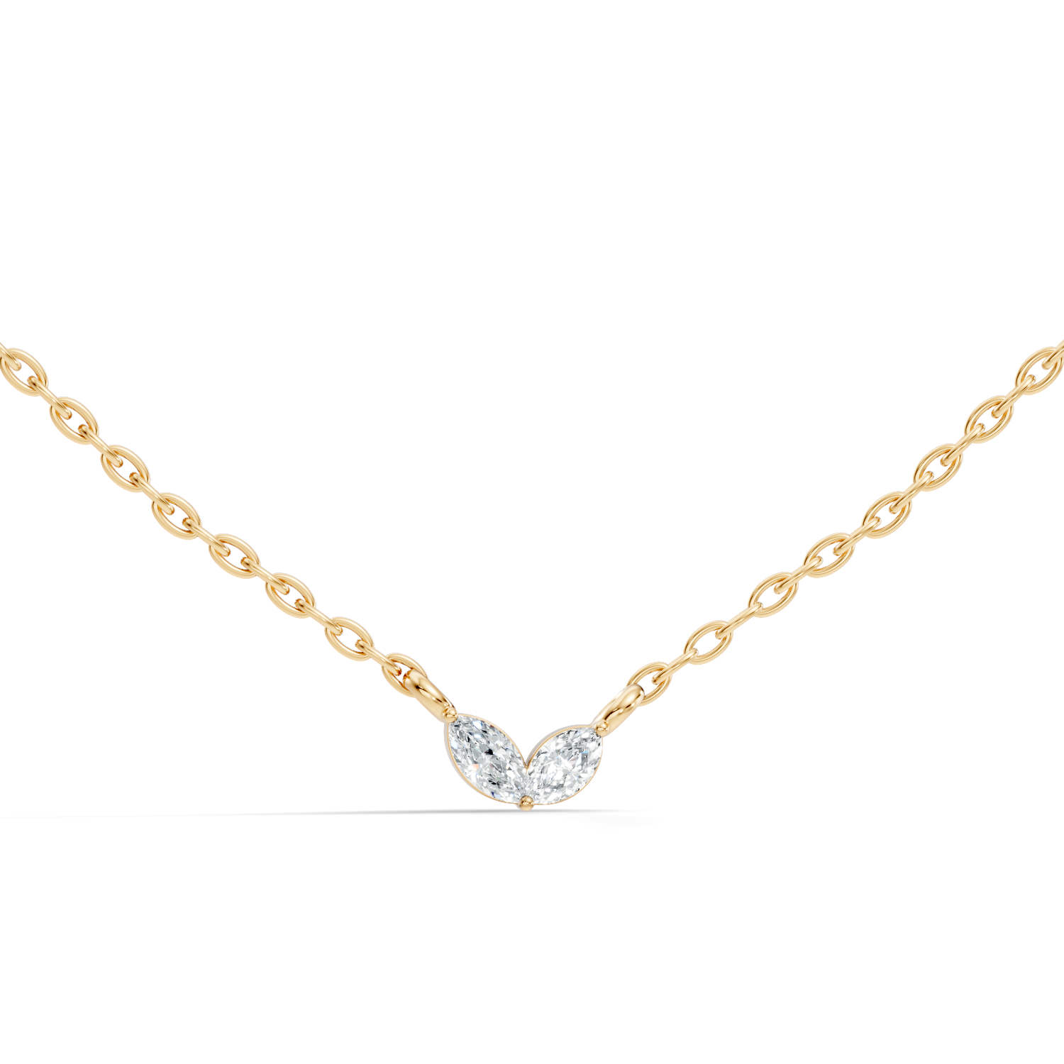 Dual Marquise Cut Diamond Wing Pendant
