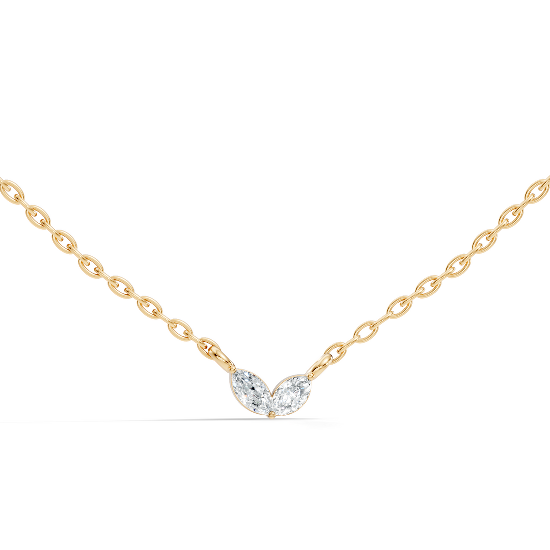 Dual Marquise Cut Diamond Wing Pendant