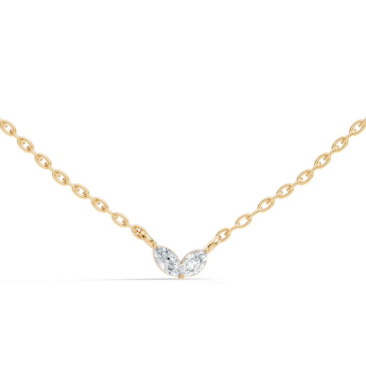 Dual Marquise Cut Diamond Wing Pendant