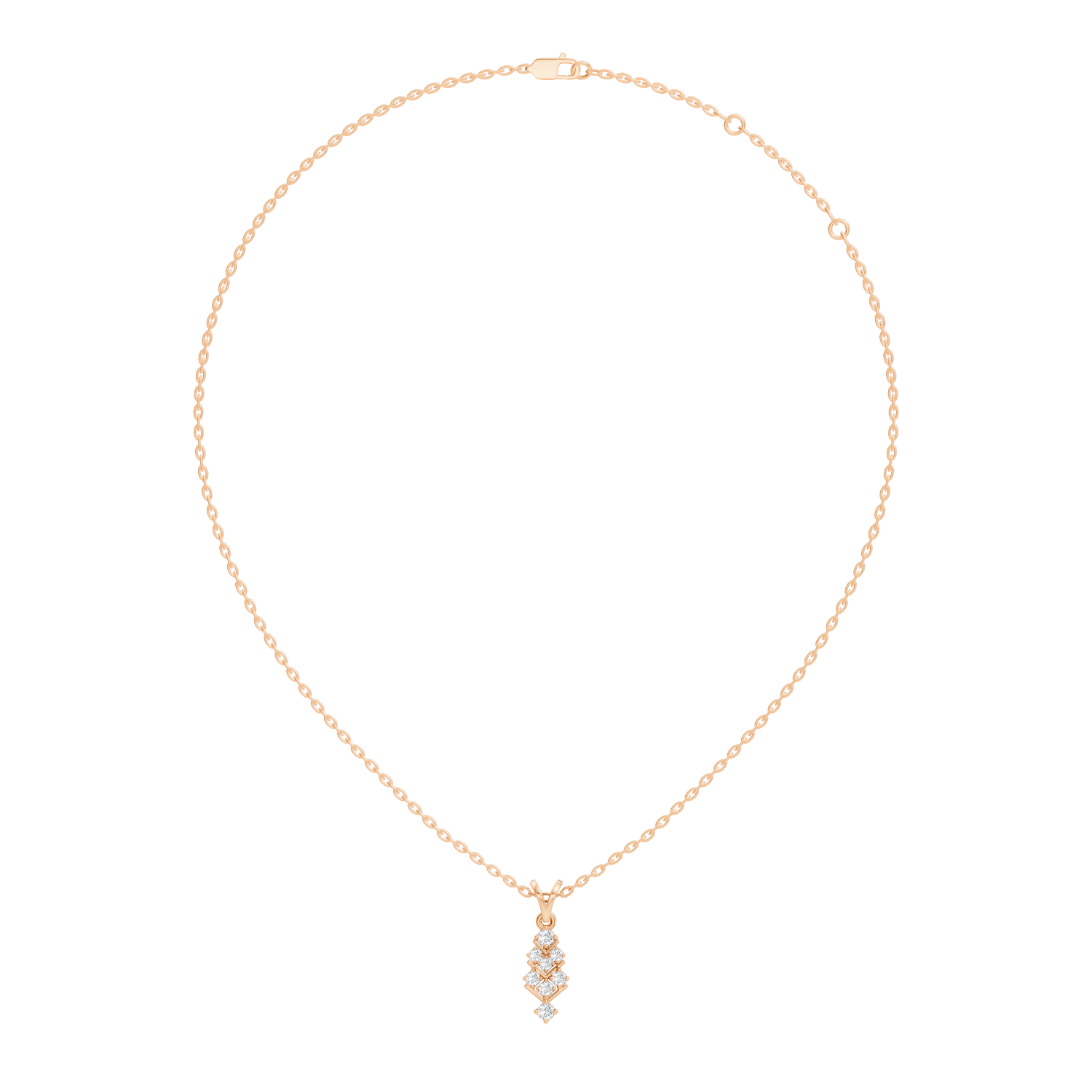 Chevron Geometric Diamond Drop Pendant