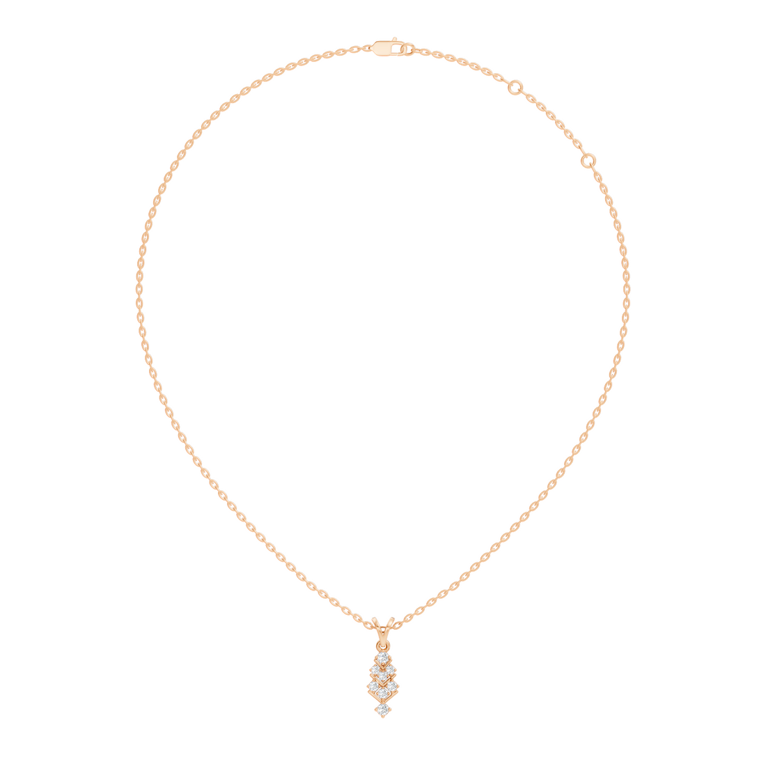 Chevron Geometric Diamond Drop Pendant