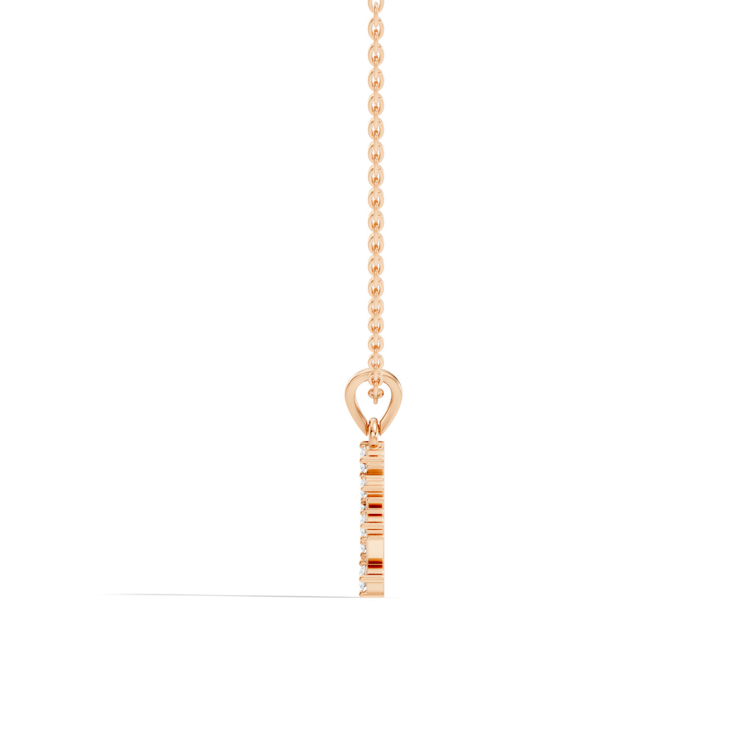 Chevron Geometric Diamond Drop Pendant