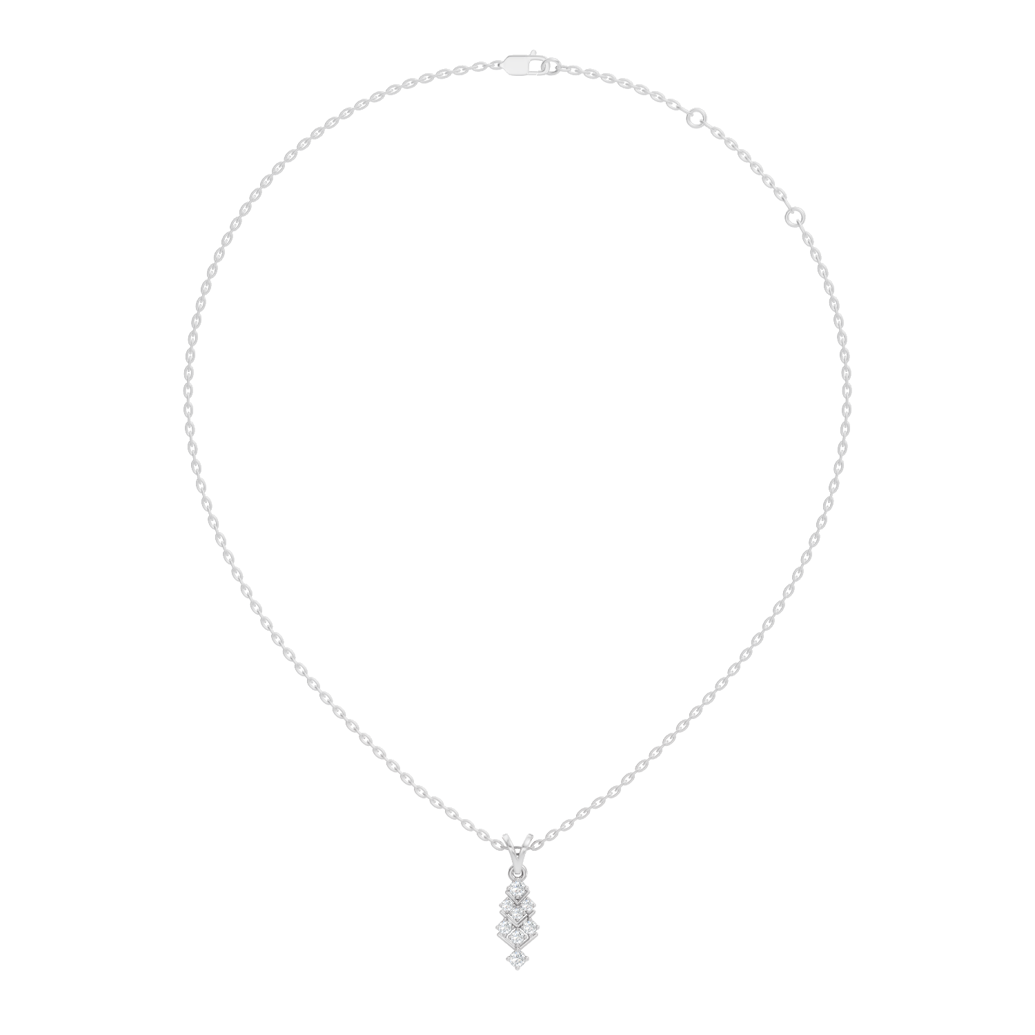 Chevron Geometric Diamond Drop Pendant