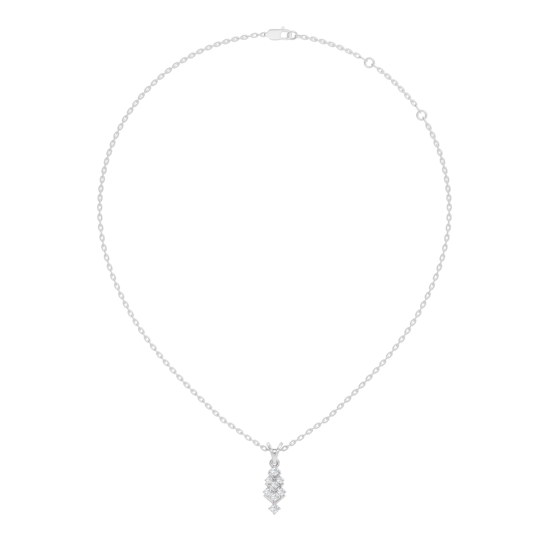 Chevron Geometric Diamond Drop Pendant