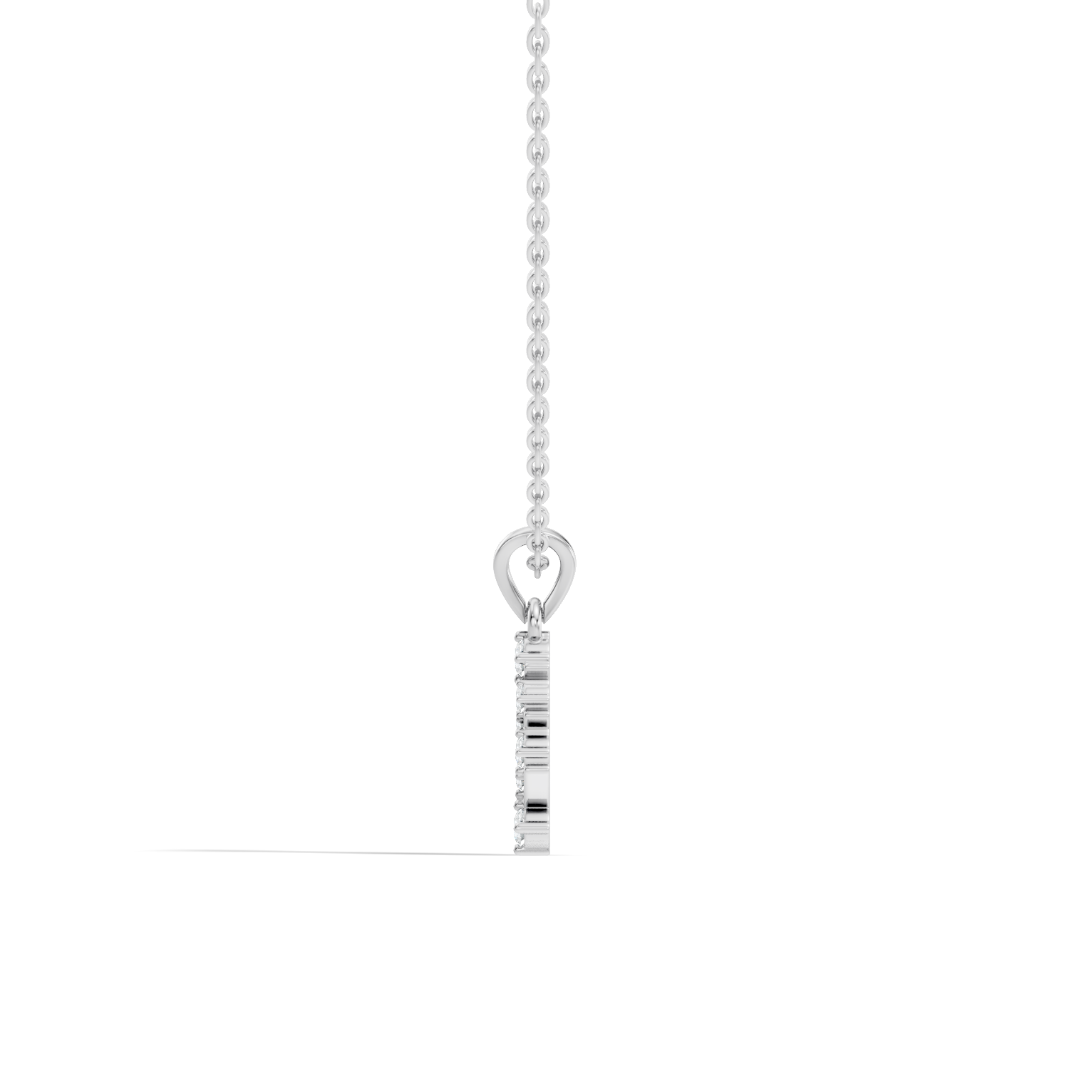 Chevron Geometric Diamond Drop Pendant