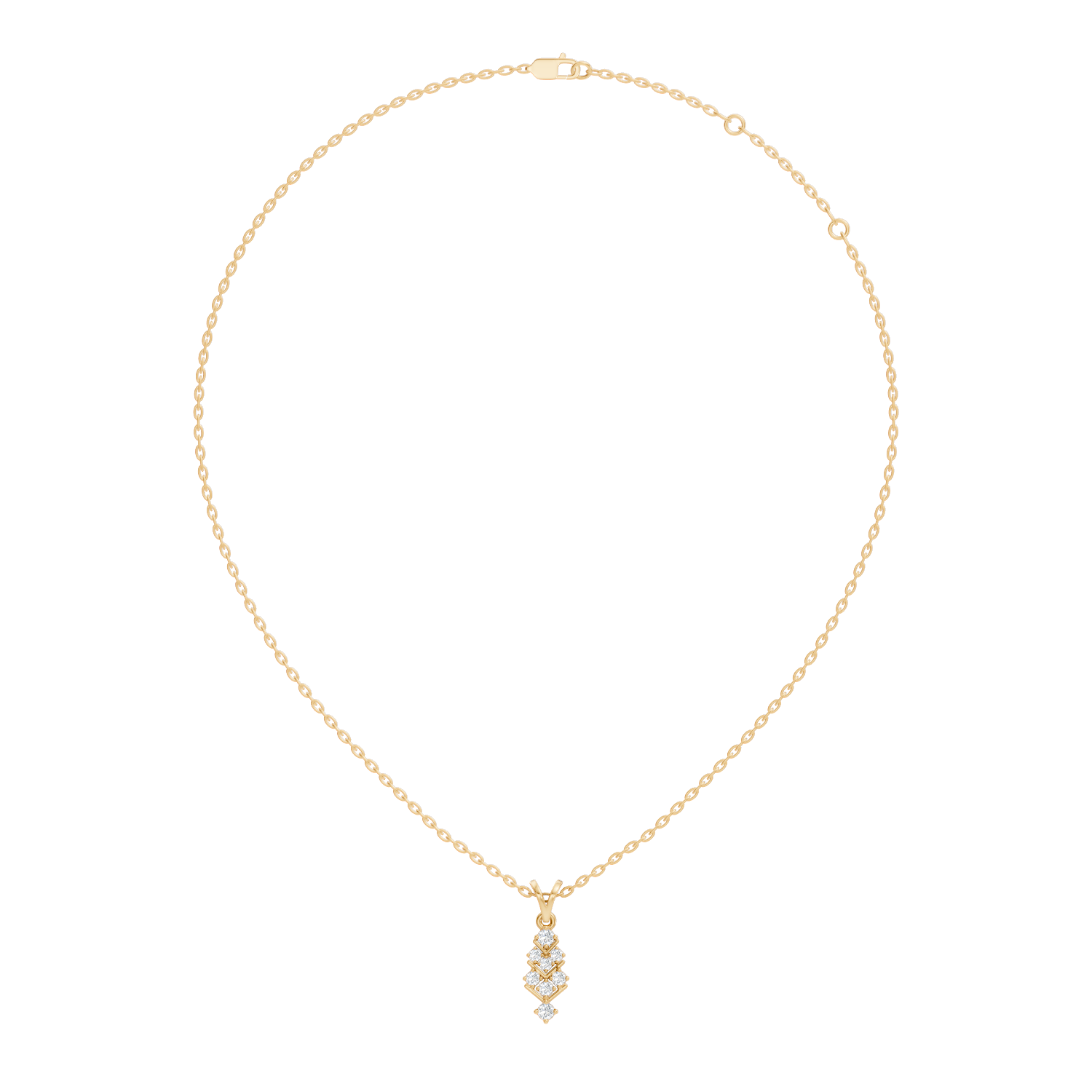 Chevron Geometric Diamond Drop Pendant