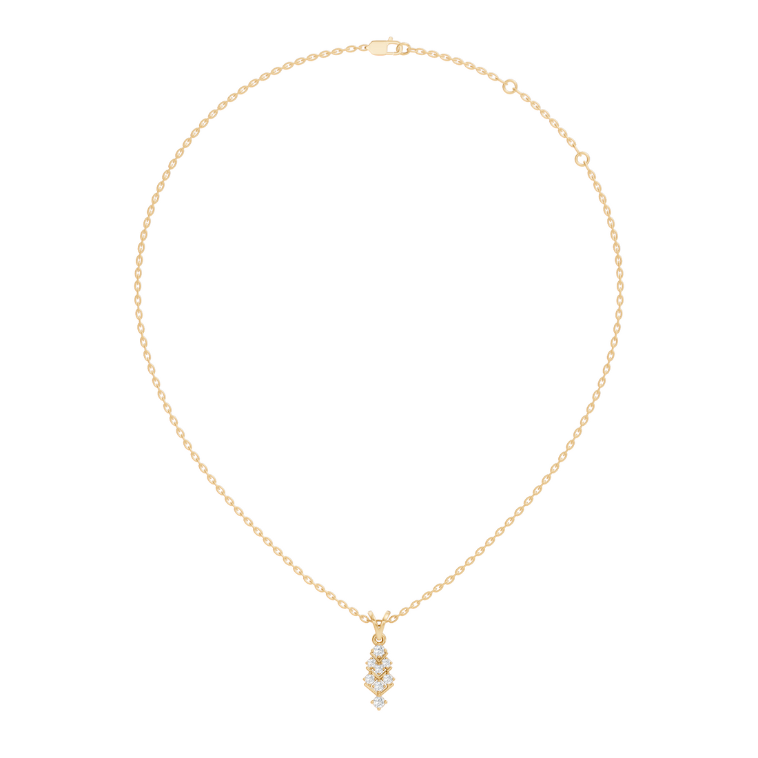 Chevron Geometric Diamond Drop Pendant