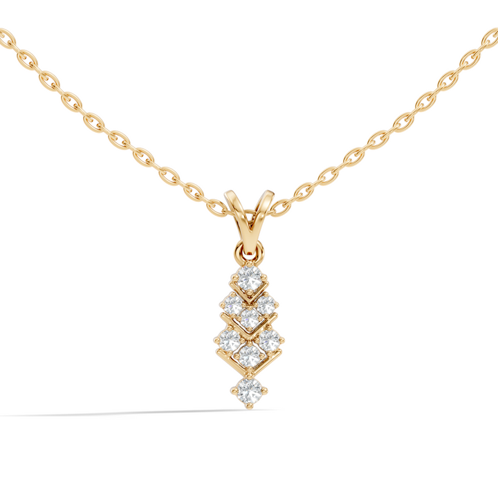 Chevron Geometric Diamond Drop Pendant
