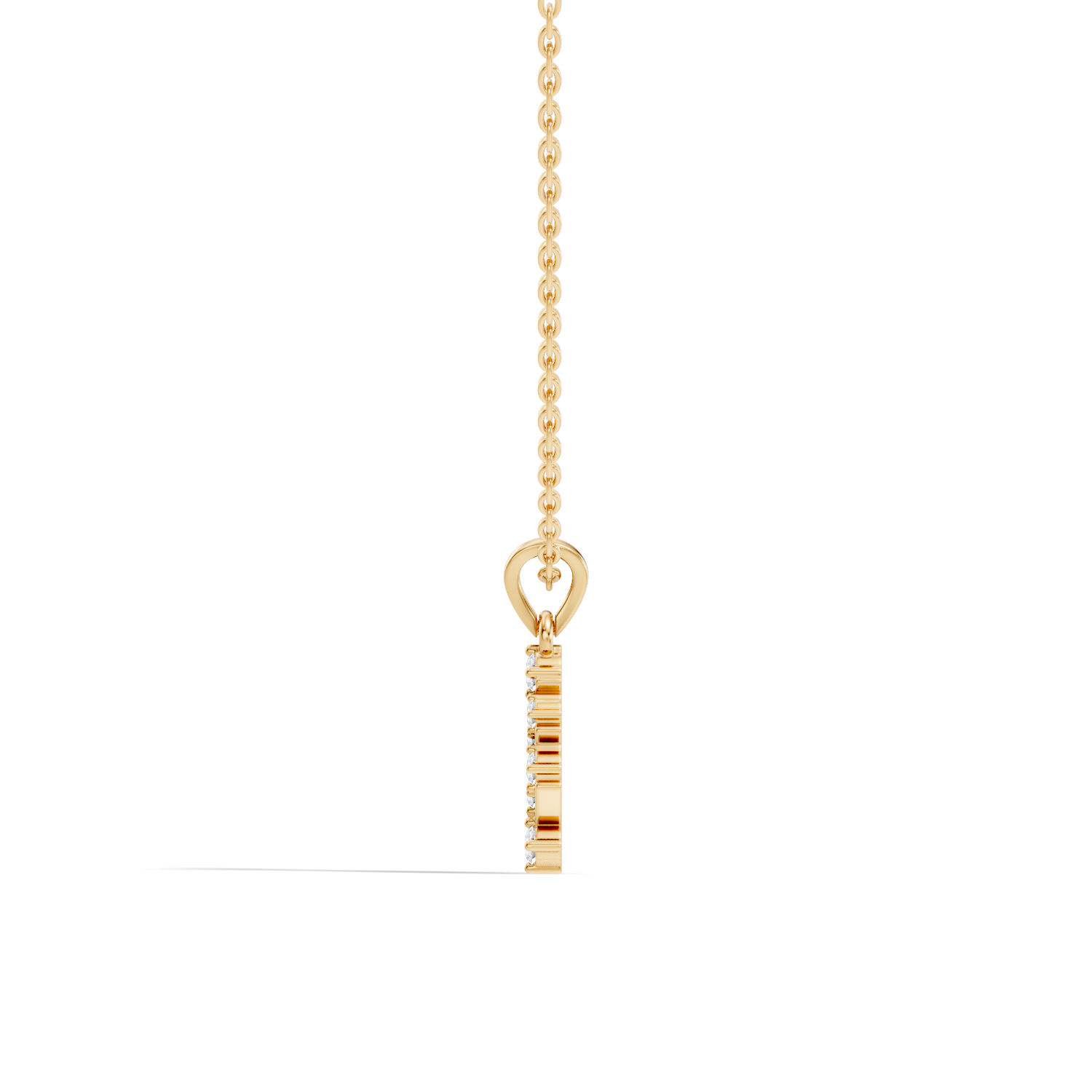 Chevron Geometric Diamond Drop Pendant