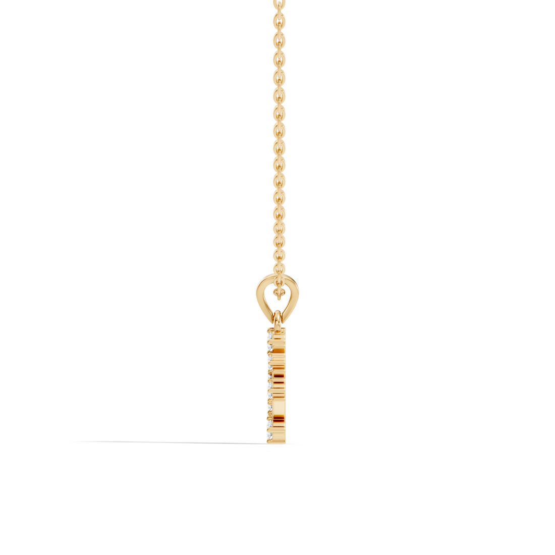 Chevron Geometric Diamond Drop Pendant