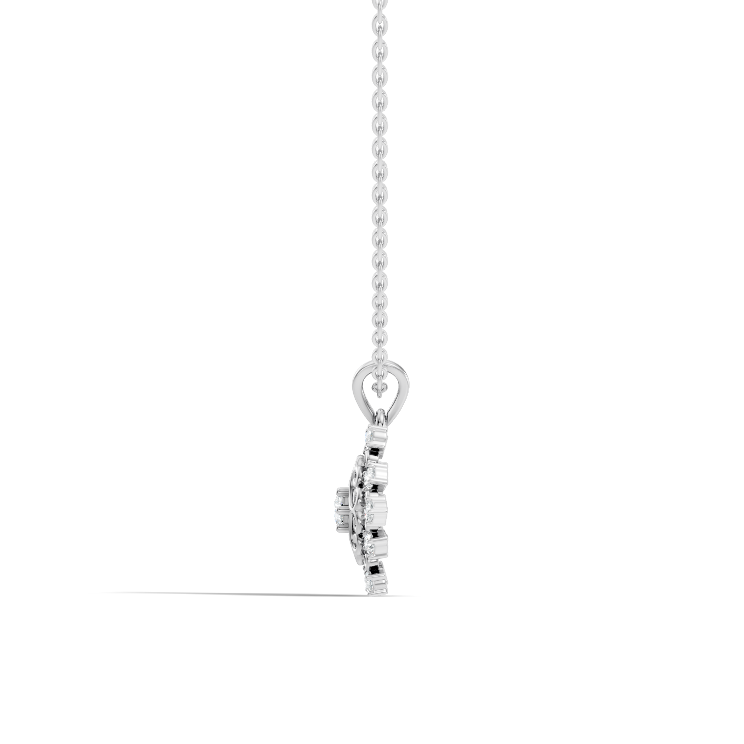 Filigree Snowflake Diamond Cluster Pendant