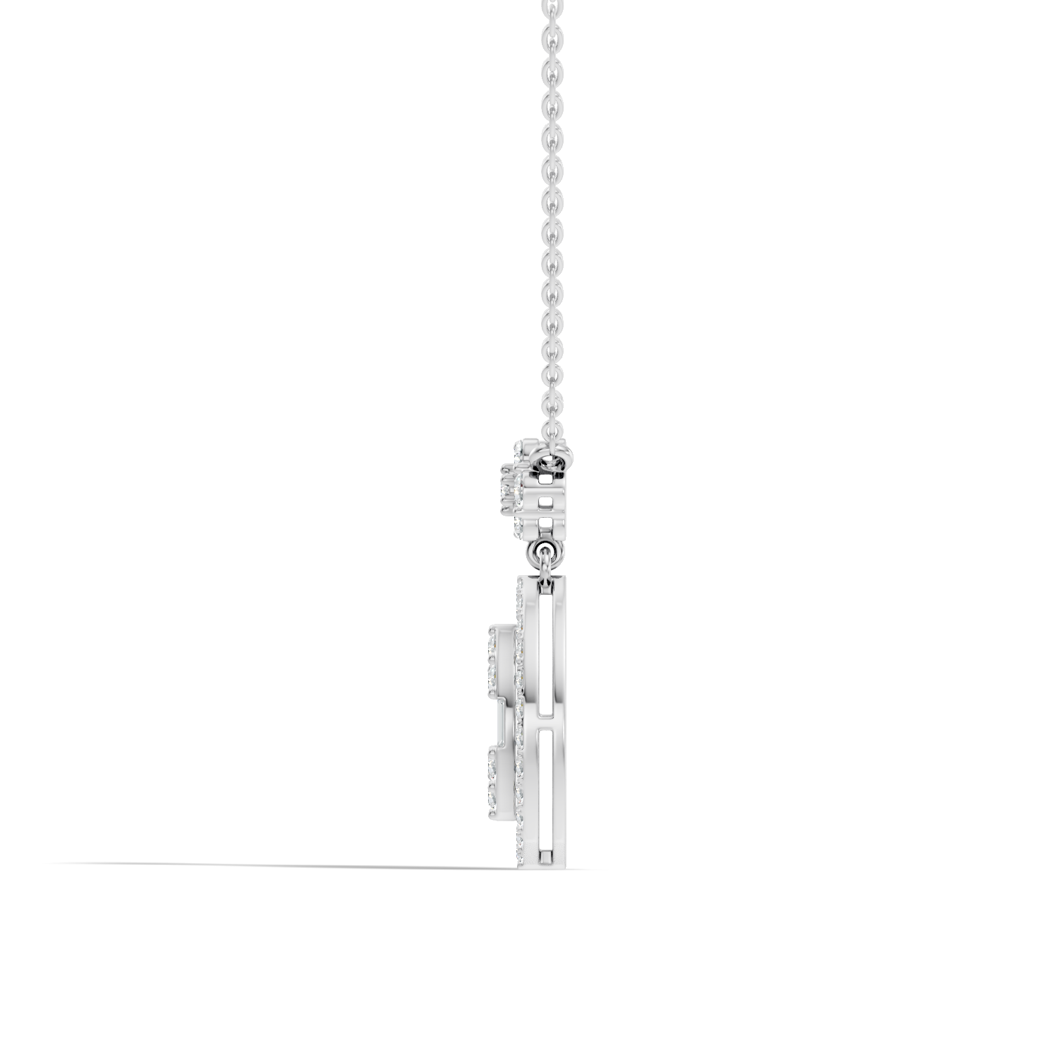 Marquise Dangle Diamond Cluster Pendant with Baguettes